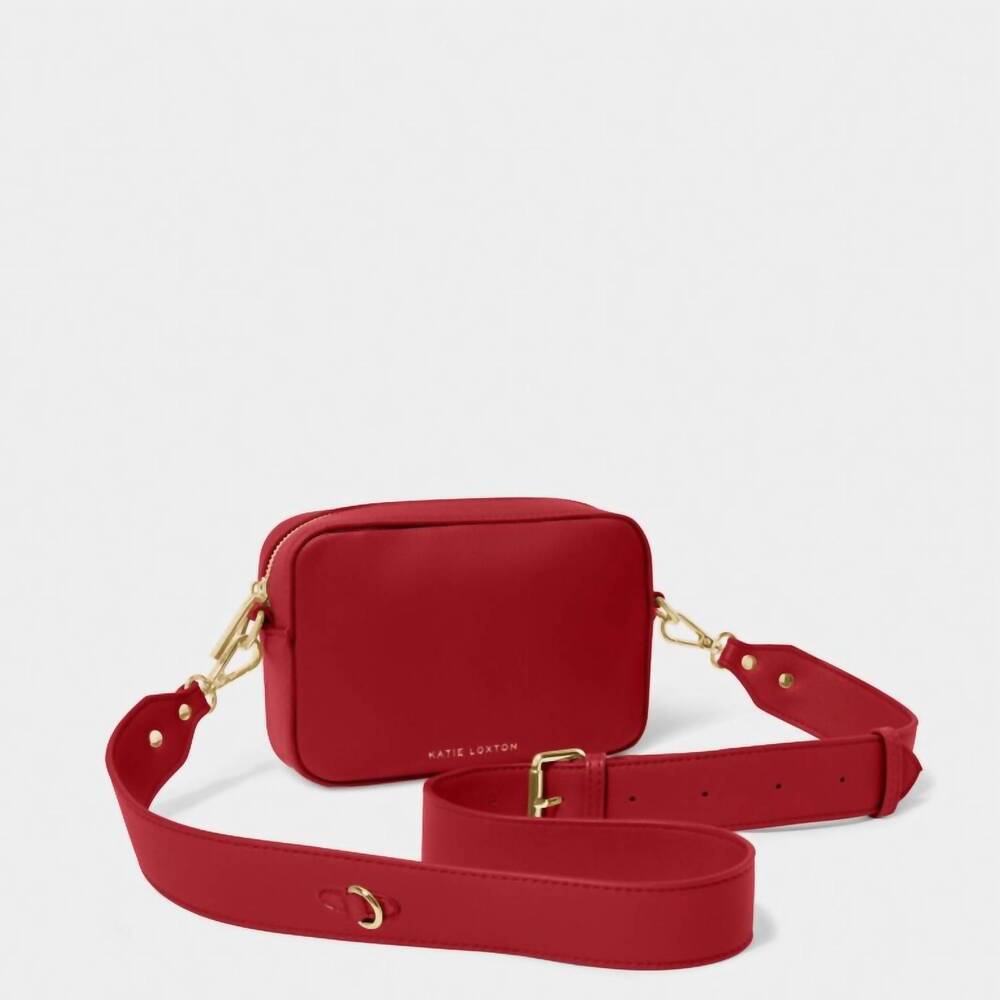 NEW KATIE LOXTON women's zana mini crossbody bag in garnet red